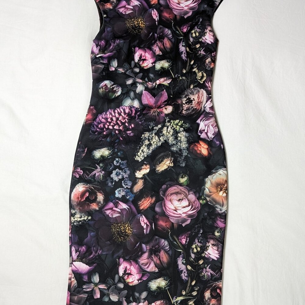 TED BAKER RIMENA VESPERA HYDRANGEA HAZE MIDI PENCIL COCKTAIL DRESS